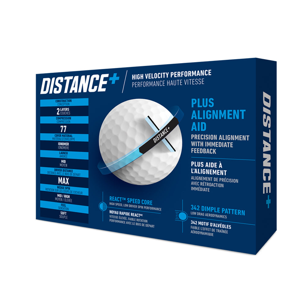 TaylorMade Distance + Golf Balls - White   