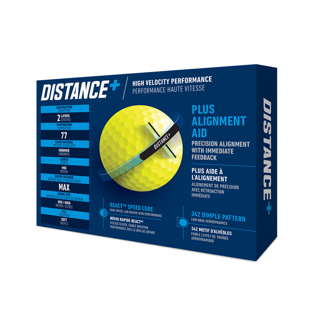 TaylorMade Distance + Yellow Golf Balls