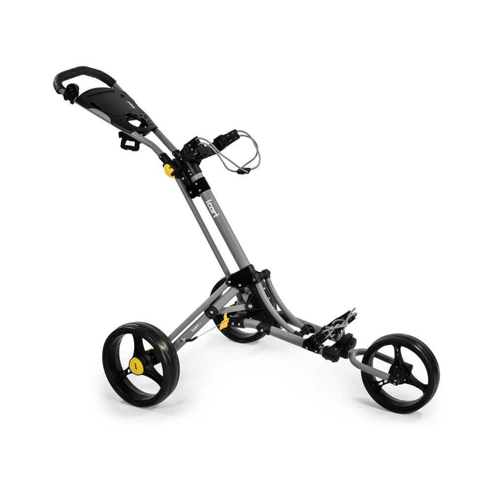 i Cart GO 3 Wheeled Golf Push Trolley Grey / Black