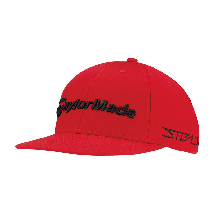 Taylormade Tour Flatbill 2023 Golf Cap - Red Taylormade Tour Flatbill 2023 Golf Cap - Red