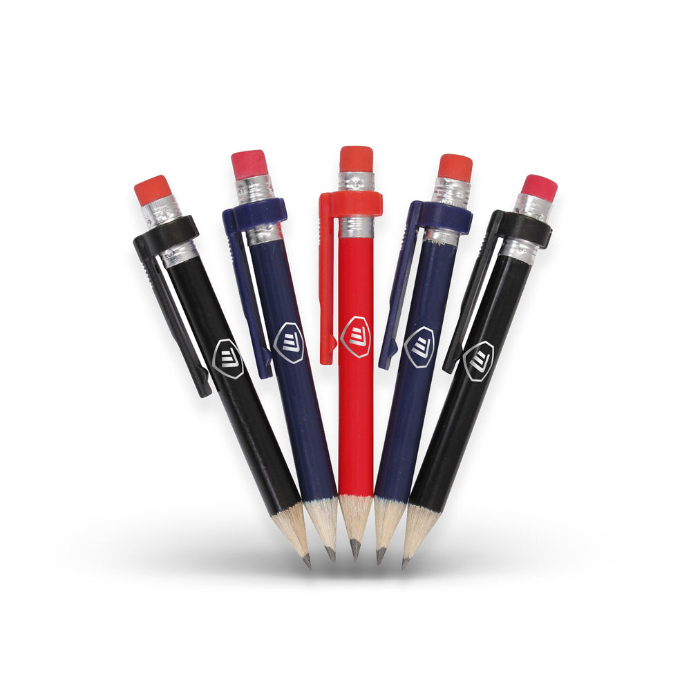 Wood Pencils Clip Eraser 5 Pack