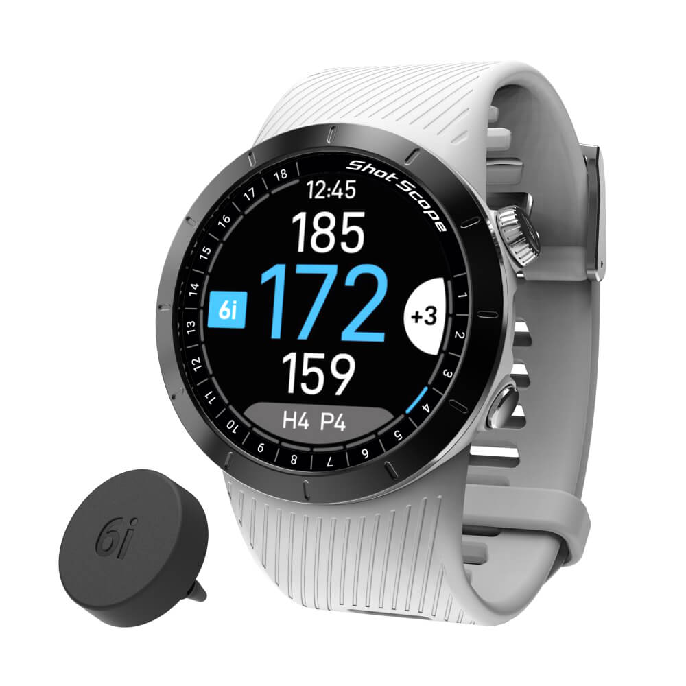 Shot Scope X5 Premium Golf GPS Watch with Automatic Performance Tracking Prestige White