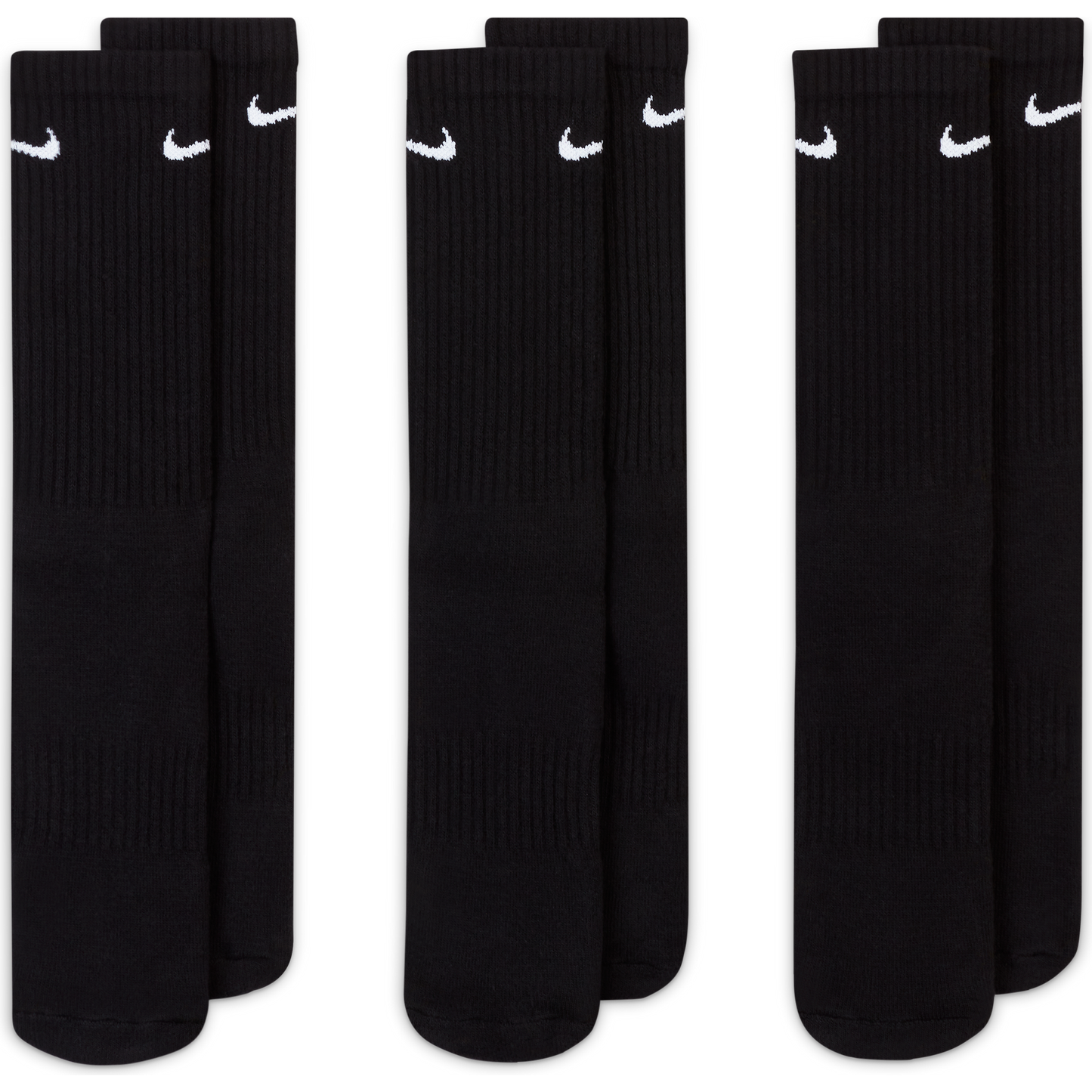Nike Golf Everyday Cushioned Crew Socks 3 Pack SX7664 Black S
