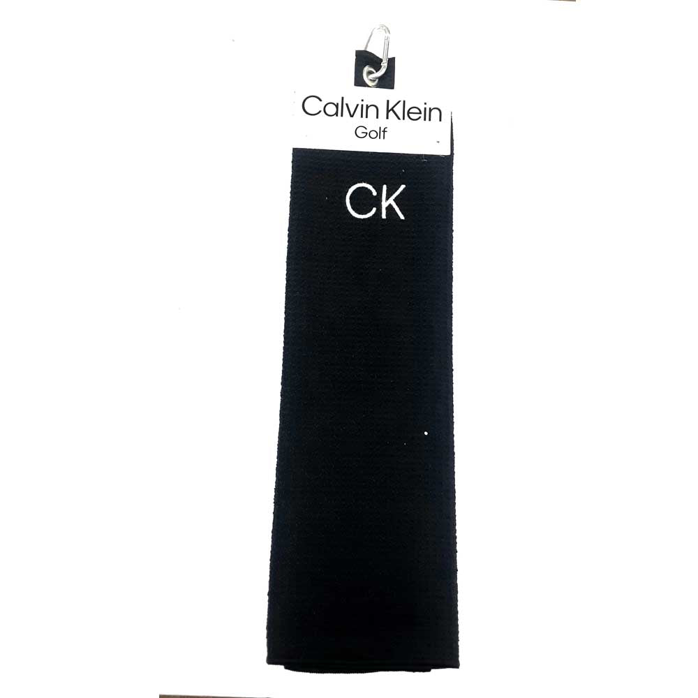 Calvin Klein Waffle Tri Fold Golf Towel C9652 Black