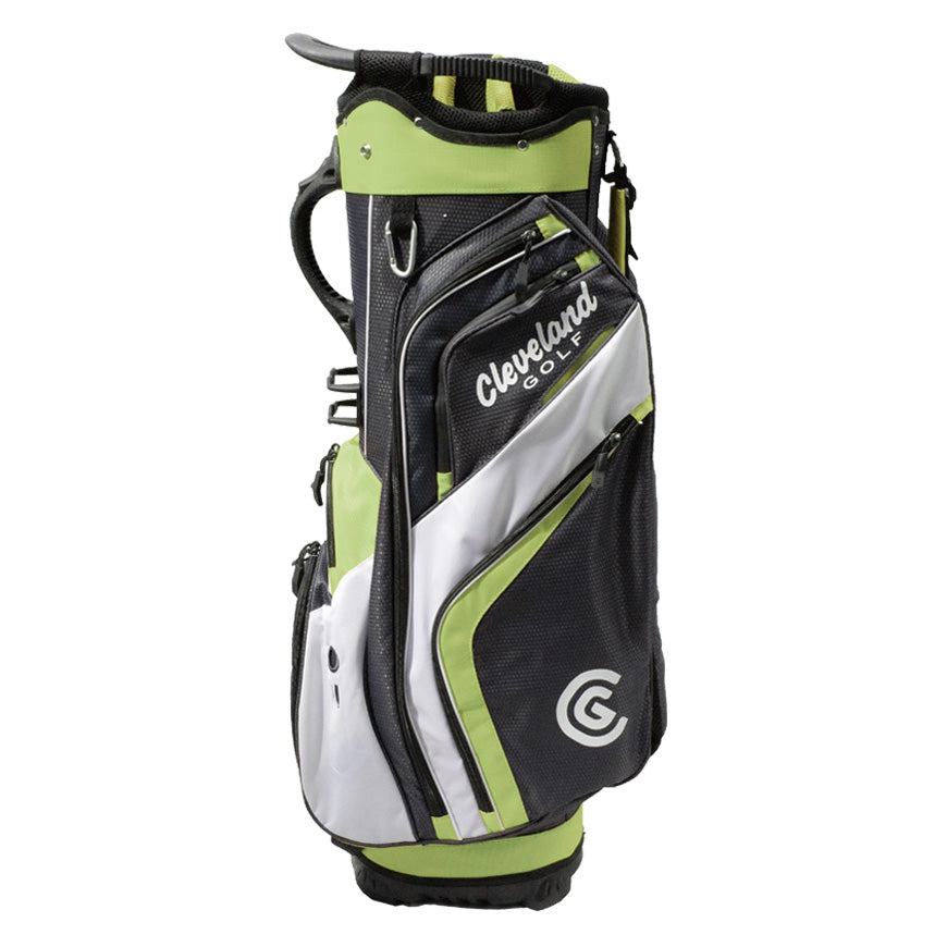 Cleveland Golf Friday 14 Way Divider Cart Bag Chrome / Lime / White  