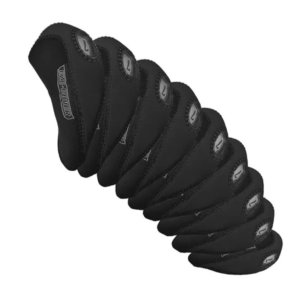 Longridge EZE 10 Piece Golf Iron Covers Black  