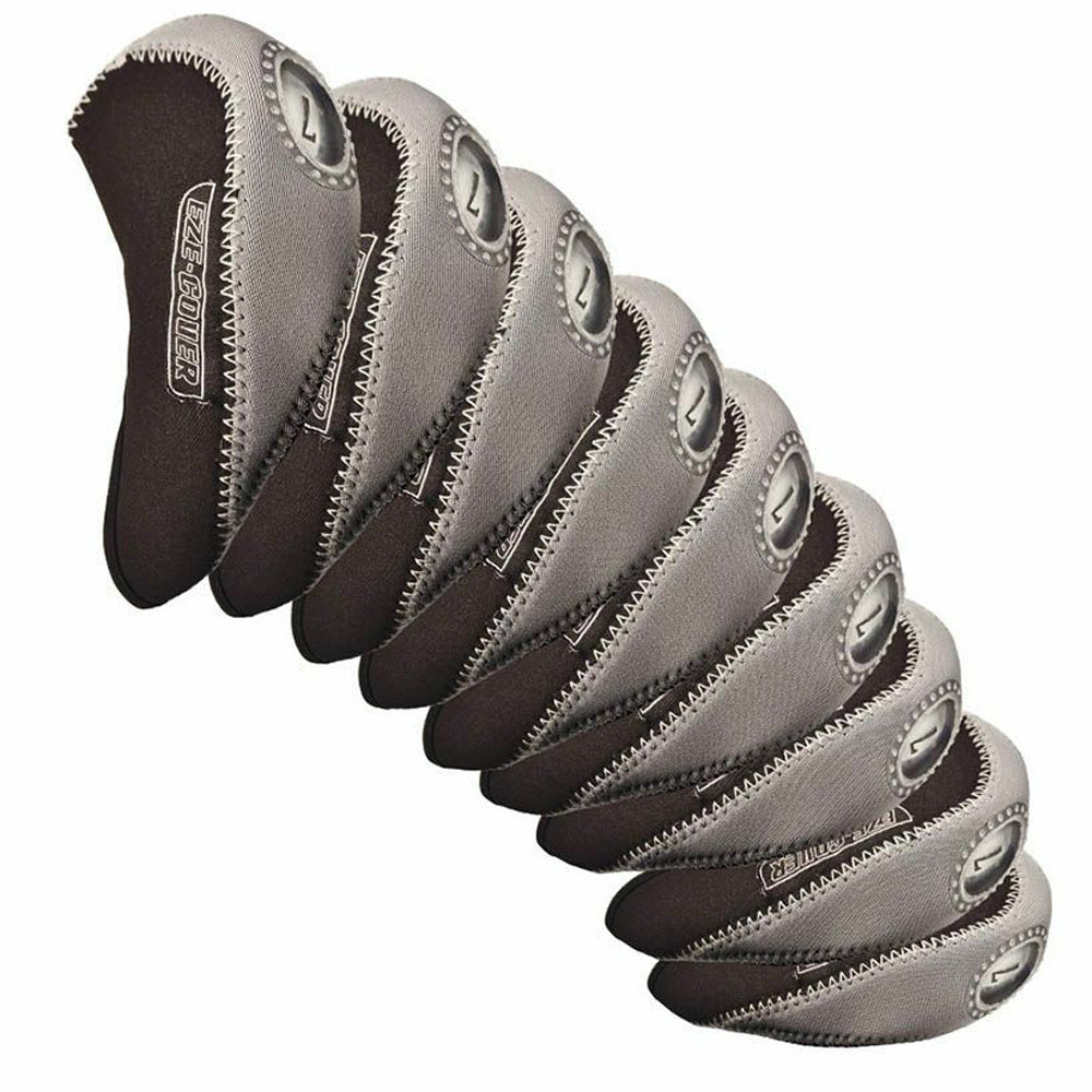 Longridge EZE 10 Piece Golf Iron Covers Black/Silver