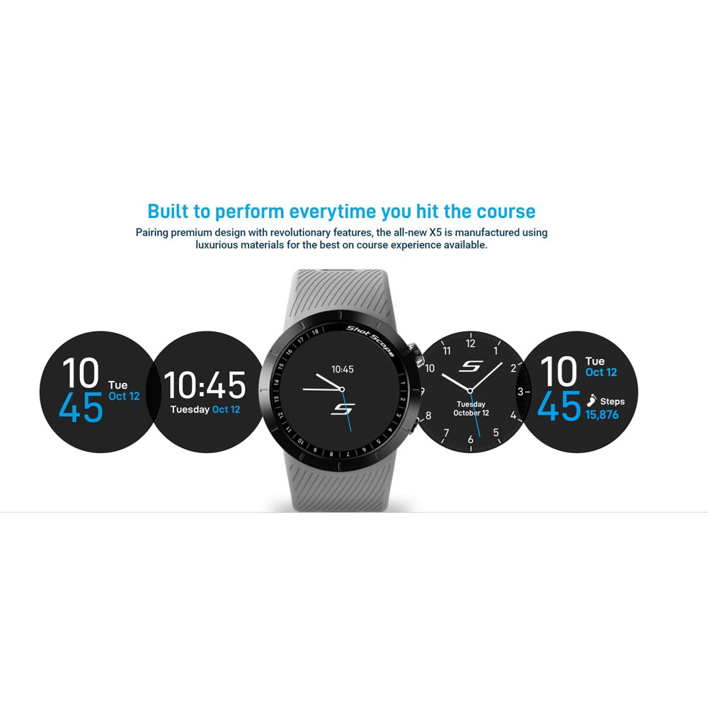 Shot Scope X5 Premium Golf GPS Watch with Automatic Performance Tracking - Ex-Demo