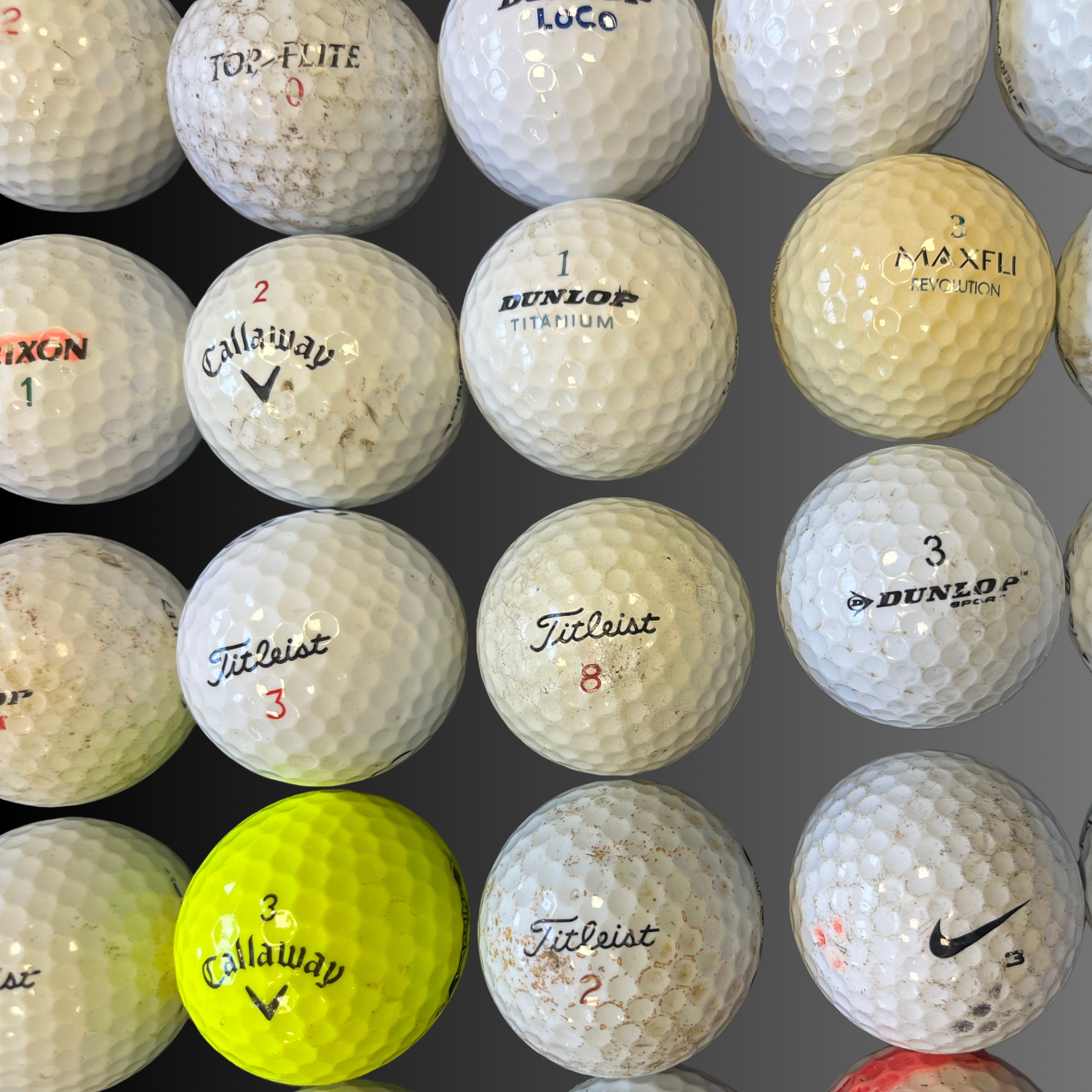 Mixed Branded Grade C Recycled Golf Balls - 100 Ball Pack