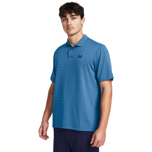 Under Armour Performance 3.0 Stripe Golf Polo Shirt 1377376-406 Phantom Blue / Midnight Navy 406 M 