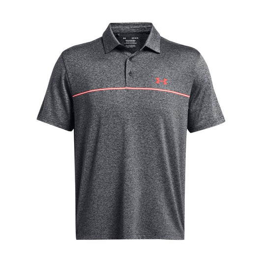 Under Armour Playoff 3.0 Stripe Golf Polo Shirt - 1378676-005 Black / Red Solstice 005 M