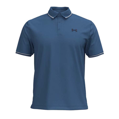 Under Armour Playoff 3.0 Rib Mens Golf Polo Shirt 2025 - 1388156-402 Blue Atlantis / White / Midnight Navy 402 M