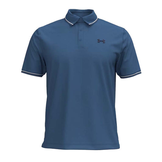 Under Armour Playoff 3.0 Rib Mens Golf Polo Shirt 2025 - 1388156-402 Blue Atlantis / White / Midnight Navy 402 M