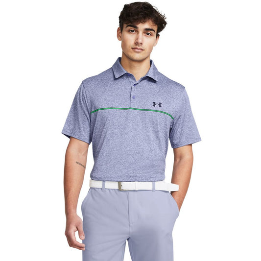 Under Armour UA Playoff 3.0 Stripe Golf Polo Shirt 1378676-539 Celeste / Vapor Green / Starlight 539 M 