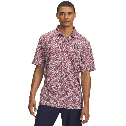 Under Armour UA Playoff 3.0 Golf Polo Shirt 2025 - 1378677-674 Tourmaline / Dark Maroon / Midnight Navy 674 M