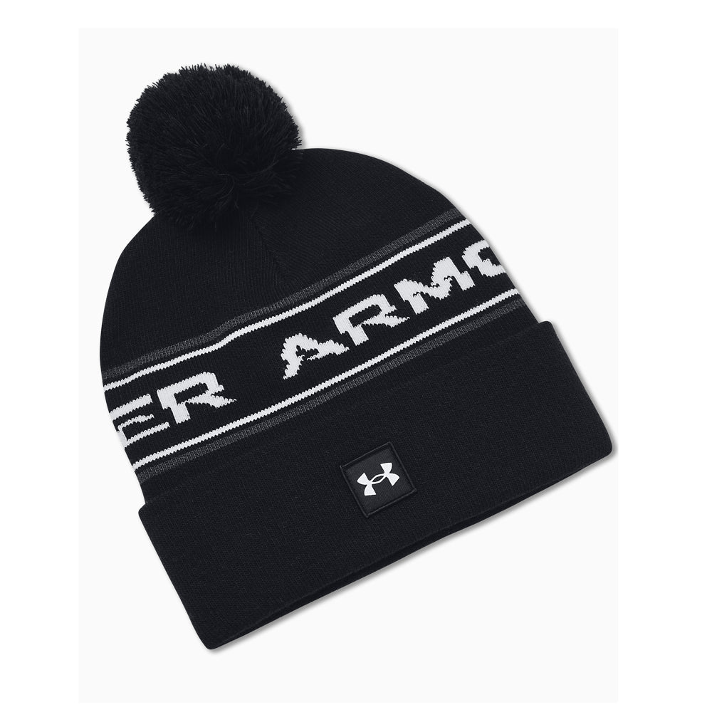 Under Armour Golf Halftime Pom Beanie 1379985 Black/White 001  