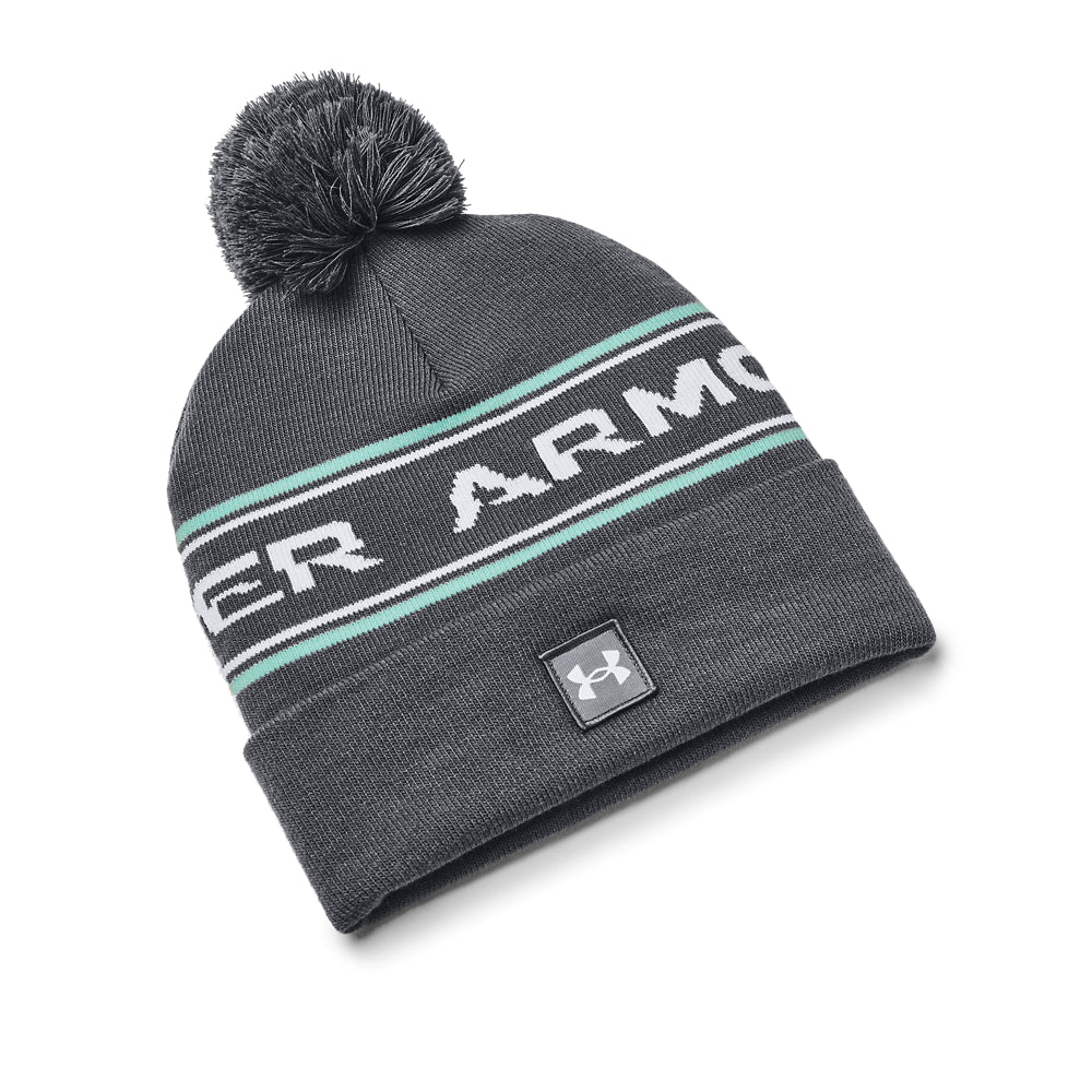 Under Armour Golf Halftime Pom Beanie 1379985 Pitch Grey/Halo Grey 012  