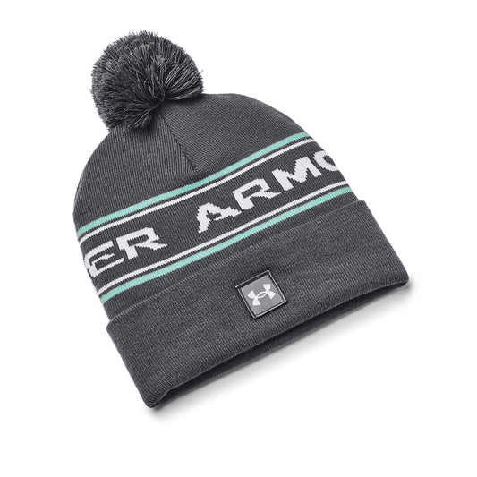 Under Armour Golf Halftime Pom Beanie 1379985 Pitch Grey/Dark Maroon/Venom Red 013