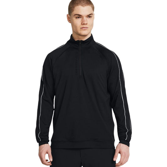 Under Armour Golf Storm Mid Layer 1/2 Zip Pullover Top 1383143-001 Black / White 001 M 