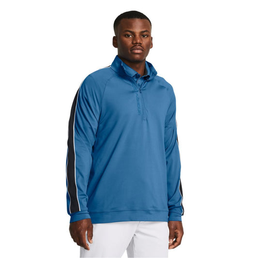 Under Armour Storm Mid Layer 1/2 Zip Golf Pullover Top - 1383143-406 Phantom Blue / Midnight Navy / White 406 M