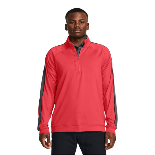 Under Armour Golf Storm Midlayer 1/2 Zip Pullover Top 1383143-814 Red Solstice / White / White 814 M 