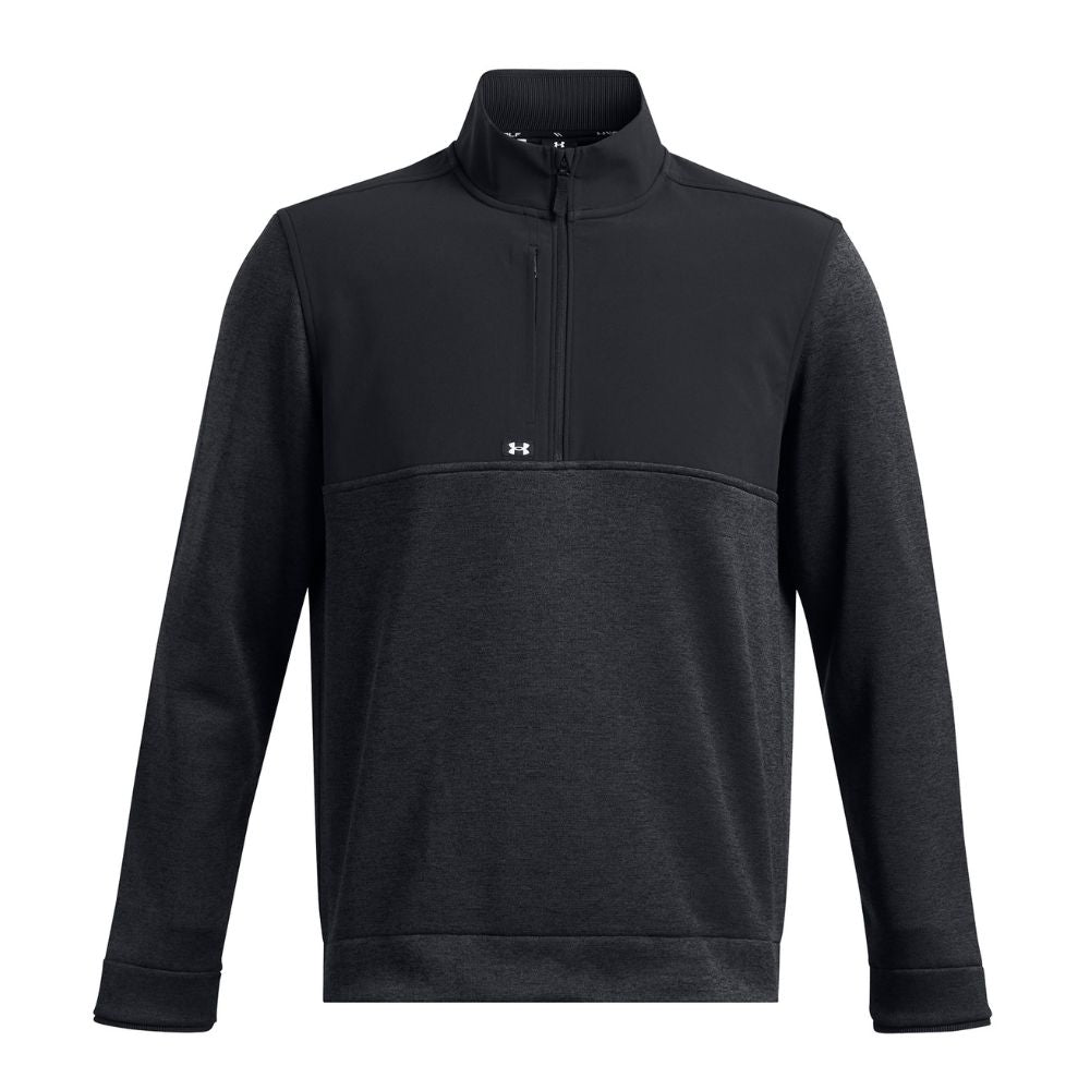 Under Armour Drive Storm SweaterFleece 1/2 Zip Pullover Golf Top - 1387121-001 Black / Anthracite / White 001 M