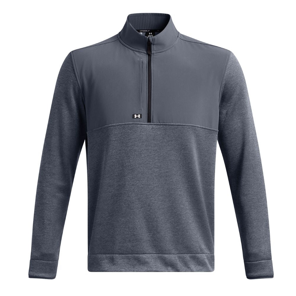 Under Armour Drive Storm SweaterFleece 1/2 Zip Pullover Golf Top - 1387121-044 Downpour Grey / Gravel / White 044 M