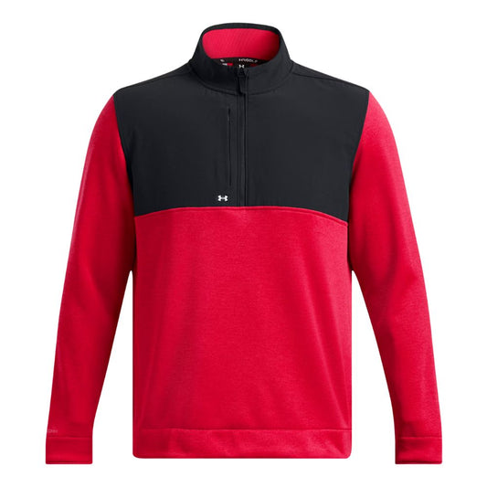 Under Armour Drive Storm SweaterFleece 1/2 Zip Pullover Golf Top - 1387121-600 Red / Black / White 600 S