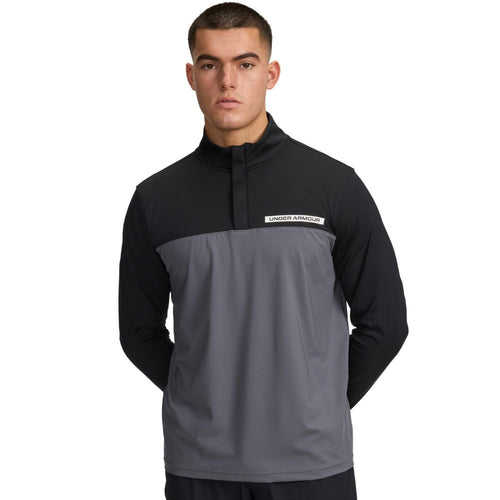 Under Armour UA Tee To Green 1/4 Zip Mens Pullover Golf Top 2025 - 1389878-002 Black / Castlerock / White 002 M