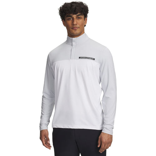 Under Armour UA Tee To Green 1/4 Zip Mens Pullover Golf Top 2025 - 1389878-014 Halo Grey / White / Black 014 M