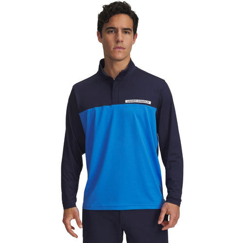 Under Armour UA Tee To Green 1/4 Zip Mens Pullover Golf Top 2025 - 1389878-412 Midnight Navy / Blue Atlantis / White 412 M