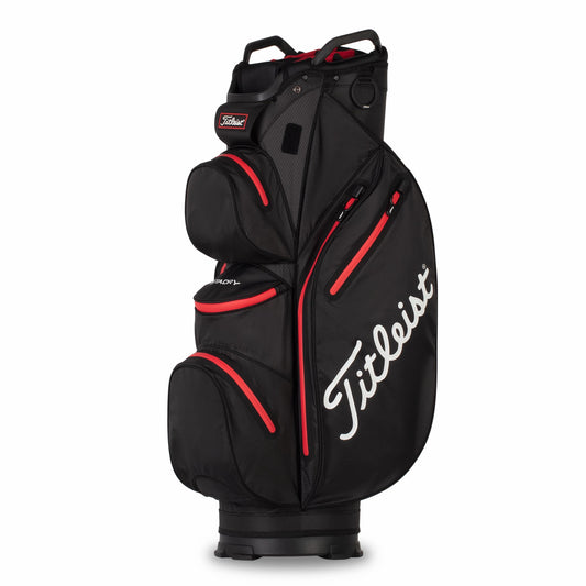 Titleist Golf 14 Way StaDry Waterproof Cart Bag Black/Red  