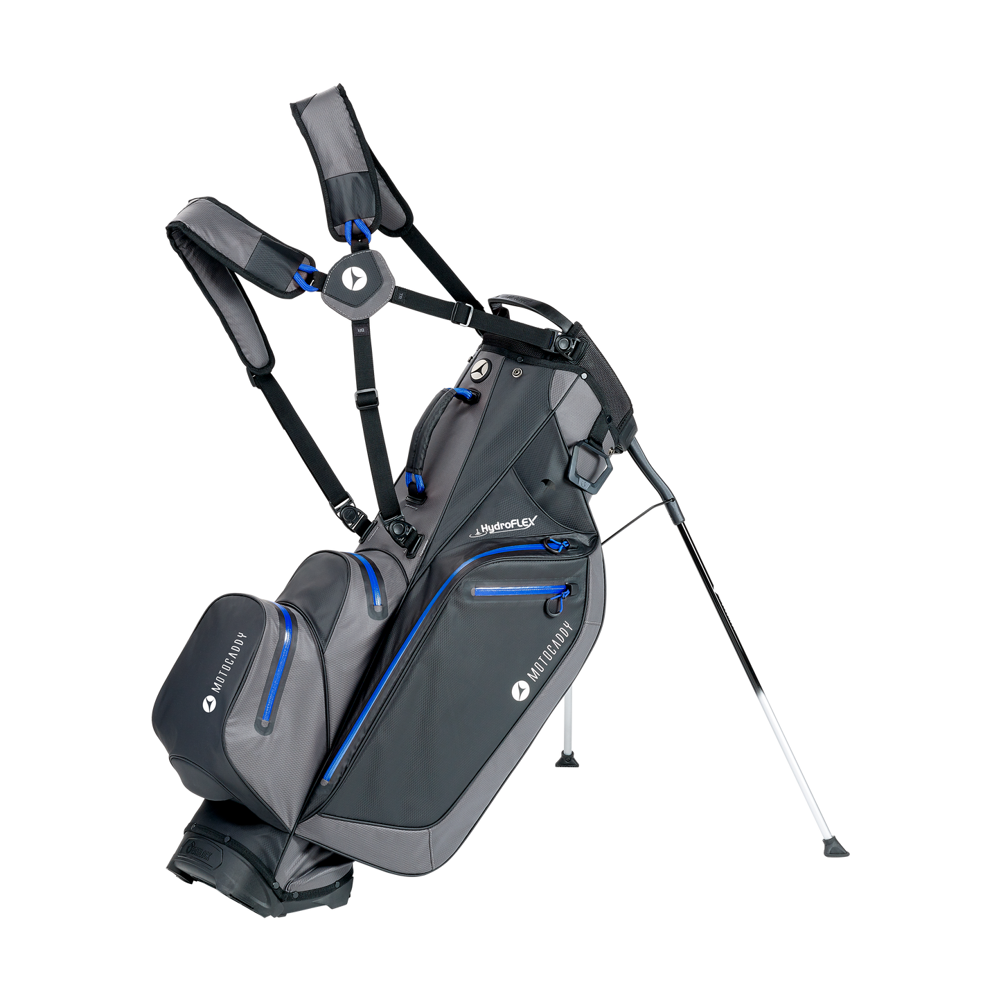 Motocaddy Hydroflex Waterproof Golf Stand Bag Charcoal/Blue  