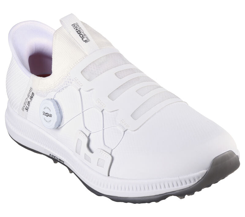 Skechers Go Golf Elite 5 Slip In Spikeless Golf Shoes 214066 + Free Gift White 8 