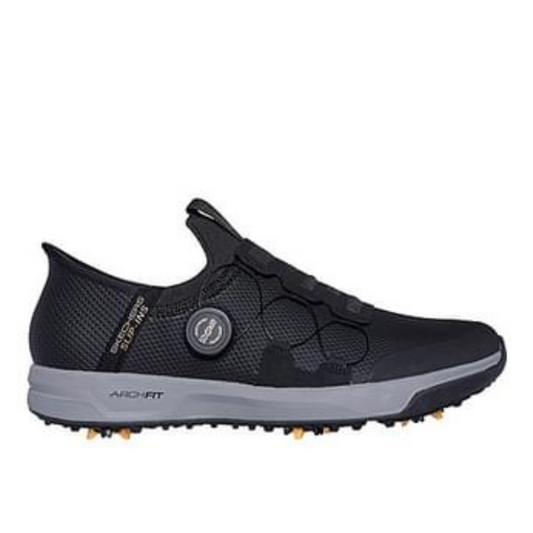 Skechers Elite Vortex Slip 'In Spiked Golf Shoes 214076 - Black Black / Grey 8 