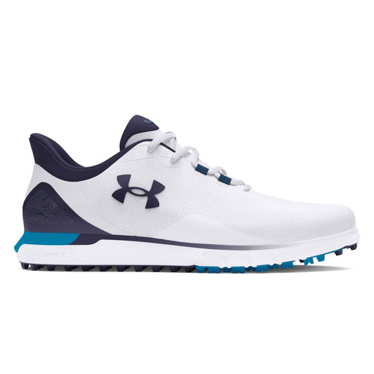 Under Armour Drive Fade Mens Spikeless Golf Shoes 3026922-101 White / Capri / Midnight Navy 101 7