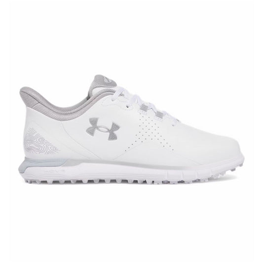 Under Armour Drive Fade Mens Spikeless Golf Shoes 2025 - 3026922-102 White / White / Metallic Silver 102 8