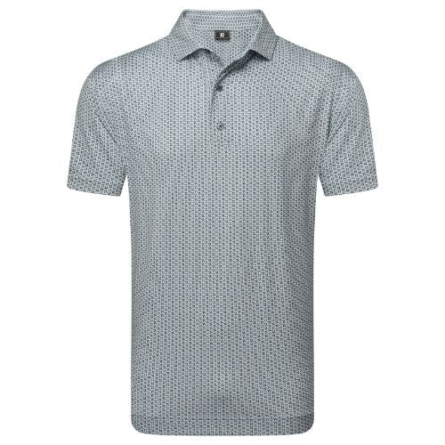 FootJoy Liberty Houndstooth Geo Lisle Golf Polo 2025 - 34006 Grey M