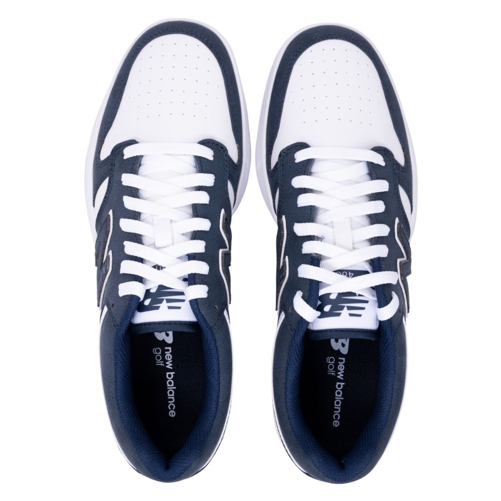 New Balance 480 SL Mens Spikeless Golf Shoes 2025 - White / Navy   