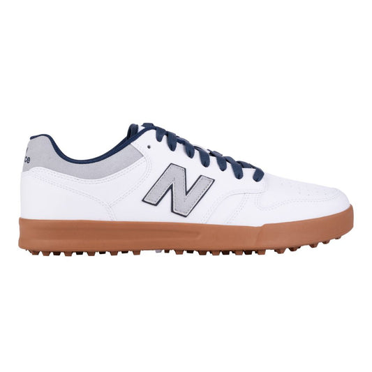 New Balance 480 SL Mens Spikeless Golf Shoes 2025 - White / Brown White / Brown 8