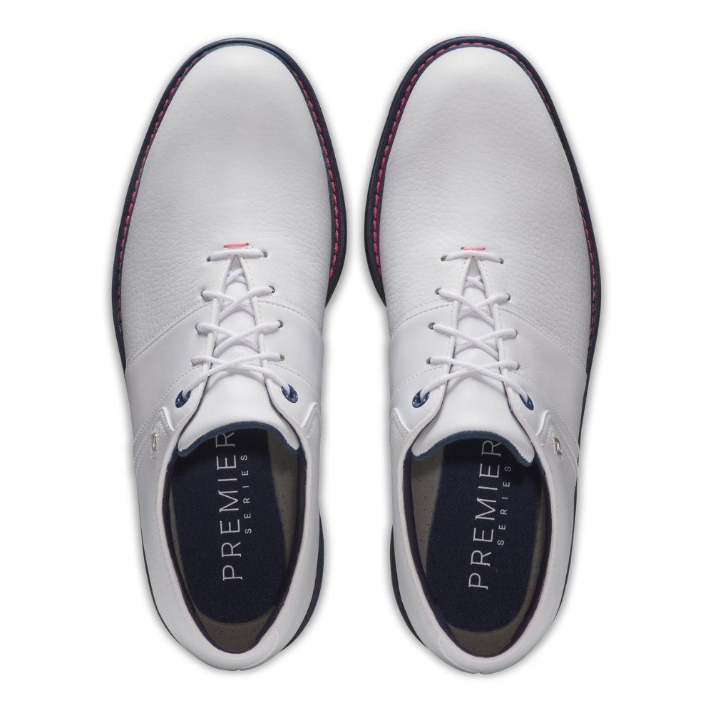 FootJoy Premiere Series Packard Spiked Golf Shoes 54543 - White / Pink / Navy