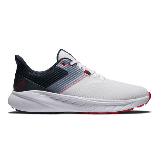 FootJoy Flex Mens Spikeless Golf Shoes 56289 White / Red / Navy 7