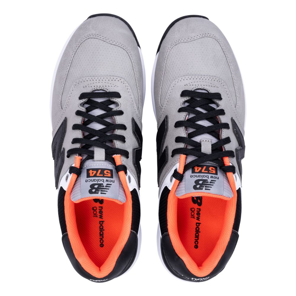 New Balance 574 Greens V2 Mens Spikeless Golf Shoes 2025 - Grey / Black   