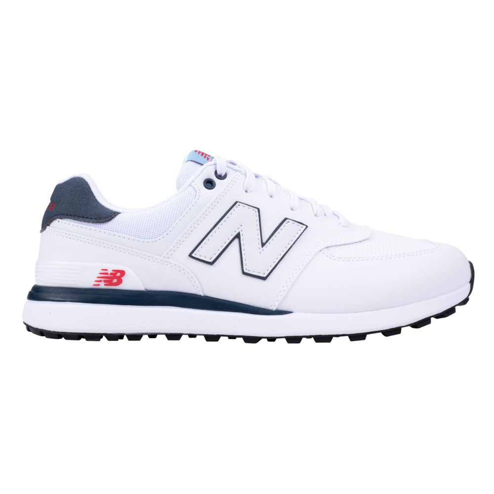 New Balance 574 Greens V2 Mens Spikeless Golf Shoes 2025 - White / Blue White / Blue 8