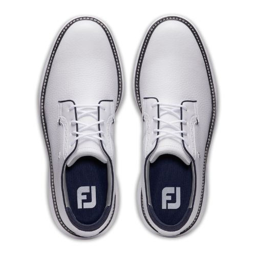 FootJoy Traditions Blucher Mens Spiked Golf Shoes 57938 - White / Navy