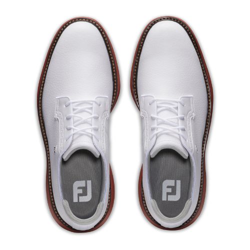 FootJoy Traditions Blucher Mens Spiked Golf Shoes 57946 - White / Brick