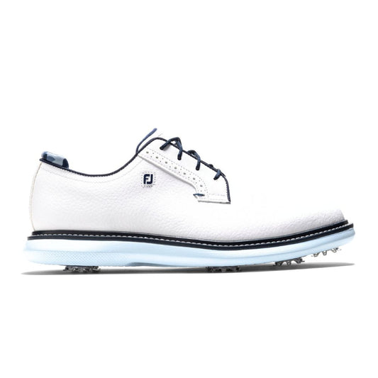 FootJoy Traditions Blucher Mens Spiked Golf Shoes 2025 - 57972 White / Navy / Blue 8