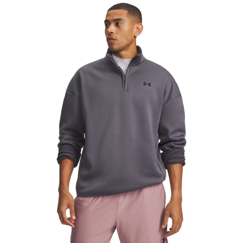 Under Armour Men's 1/4 Zip Golf Fleece Top 2026 - 6017114-025 Castle Rock / Black 025 M