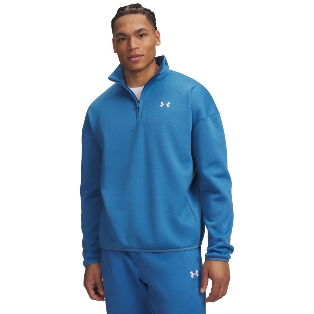 Under Armour Men's 1/4 Zip Golf Fleece Top 2026 - 6017114-430 Aegean Blue / Black 430 M