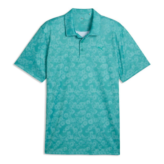PUMA Pure 2.01 Floral Men's Golf Polo Shirt 2026 - Mint Tea Mint Tea M